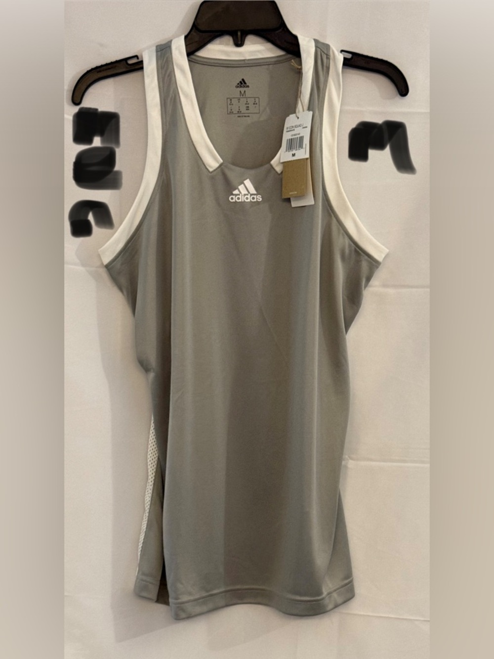 adidas Men's Gray Tank with White Trim